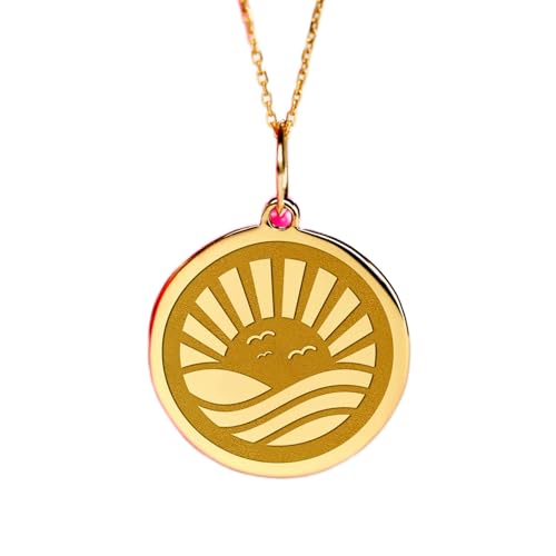 Collier argent 925 soleil doré LKBEADS maille fine et élégante