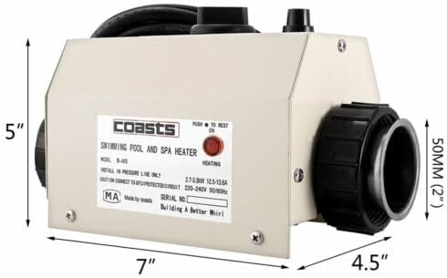 Miniatura 3 de calentador eléctrico de la piscina del calentador de agua de la bañera del balneario del termóstato de la piscina de 220V 3KW