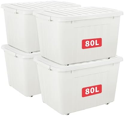 Cetomo 80L x 4 Storage Boxes with Wheels