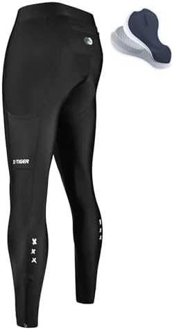 X-TIGER Fahrradhose Herren Lang 5D Sitzpolster 3 Taschen MTB Rennrad | Komfort für Lange Radtouren Hochelastisches Material Reflektierende Details Knöchelreißverschlüsse