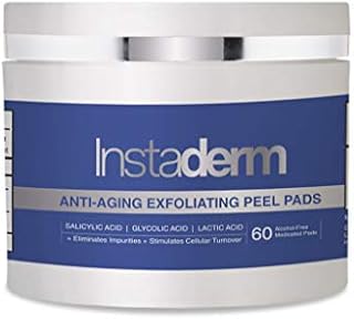 Anti-Aging Exfoliating Peel Pads -Chemical Peel Pads with Glycolic, Lactic, and Salicylic Acid. Smooth’s Fine Lines, Wrinkles, Dark Spots & Skin Roughness to Enhance the Skins Texture & Tone.