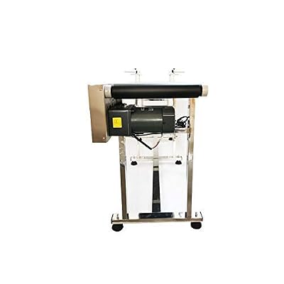 INTSUPERMAI PVC Flat Conveyor Belt Systems Adjustable Speed PVC Belt Conveyor for Industrial Transport with Double Guardrail 82.6inch Length 15.7inch Width Black Belt 110V