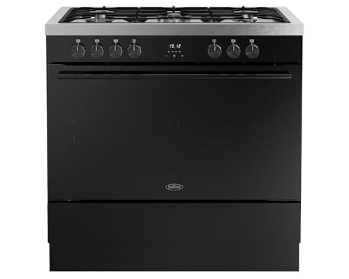 Belling BEL RCA VISION SGL 90DF 90cm wide Dual Fuel Range Cooker with Gas Hob - Black - A Rated