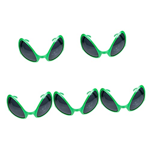 Amosfun 5pcs Alien Sunglasses Alien Cosplay Prop Alien Costume Toy Alien Eyeglasses Toy Alien Eyewear Accessory Adults Alien Eyewear Men Alien Eyeglasses Alien Cosplay Glasses