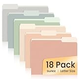 SUNEE File Folders, 18 Pack Manilla Folders 8.5 x 11, Colored Folder Office Organization Home School Folders for Documents Files Paper, 6 Pastel Colors