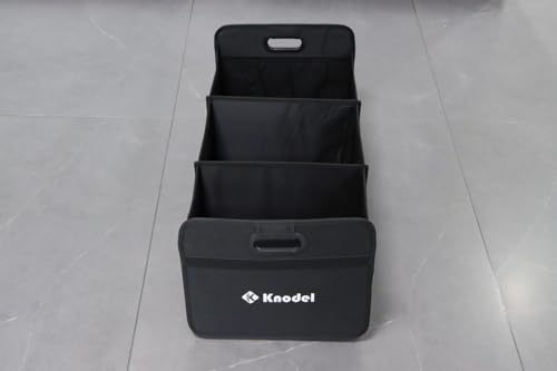 Image of K KNODEL 3 Compartments Trunk Organizer for Car and Suv (Large, Black) | Collapsible Car Storage Organizer, Car Organizers and Storage for Sedan, Cargo Organizer, Car Bin, Basket,Bag, Organization