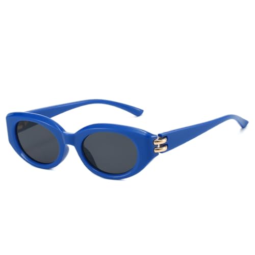 Lunettes de soleil rétro ovales en métal aux finitions soignées