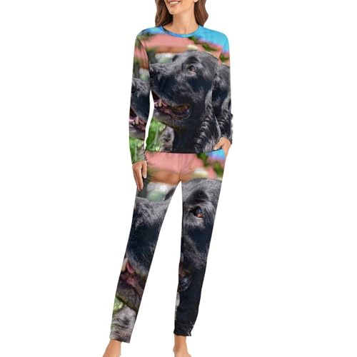 Ensemble de pyjama femme t-shirt manches longues et pantalon de nuit