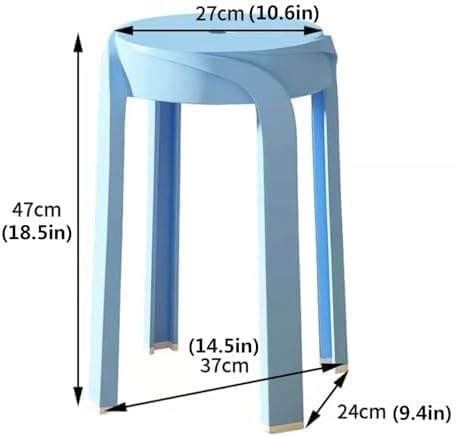 Set di 6 sgabelli impilabili in plastica, portatili, con schienale scoperto, altezza 45 cm, per interni ed esterni