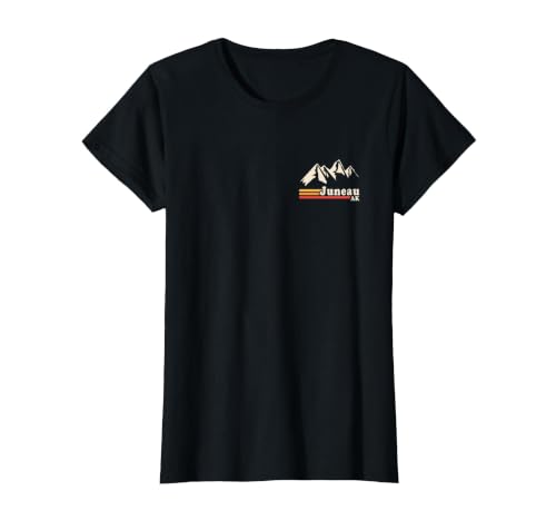 Retro Juneau Alaska AK Mountain T-Shirt, Women, Black, 3X-Large