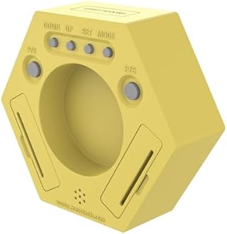 Home & Office Timer with Clock, 5, 10, 15, 20, 30 Minute Preset Countdown Timer, Easy-to-Use Time Management Tool (Yellow)