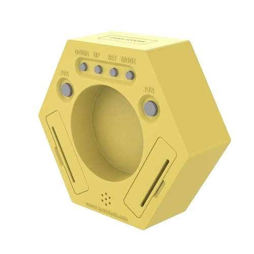 Home & Office Timer with Clock, 5, 10, 15, 20, 30 Minute Preset Countdown Timer, Easy-to-Use Time Management Tool (Yellow)