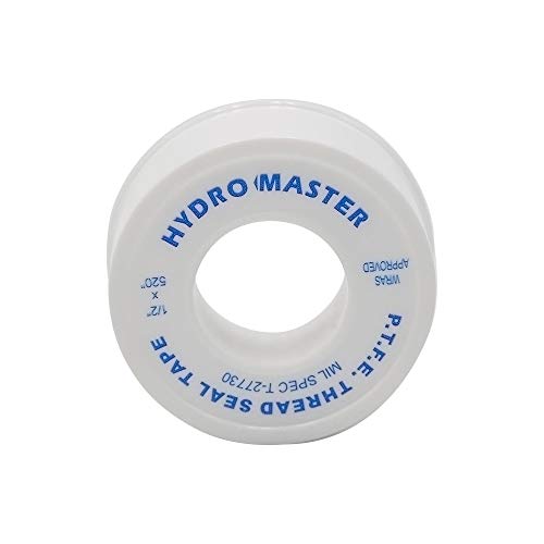 HYDRO MASTER Teflon PTFE Thread Seal Tapes,Used in Shower Heads and Pipe Threads,1/2\" X 520\",White