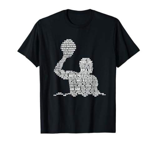 Nube Palabras Silueta jugador Waterpolo Regalo Motivacional Camiseta