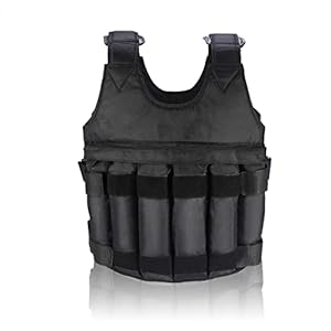 Ejoyous Weighted Training Vest, 50KG Adjustable Exercise Vest for Men Women with 12 Sand Pockets, for Fitness Workout Running Strength Training
