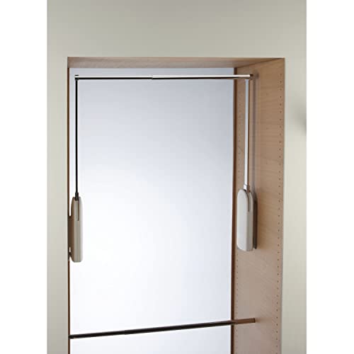 Servetto Kleiderlift i3 elektrisch gerade, mit ausziehbarer Kleiderstange 750-1200mm und Fernbedienung, Tragkraft 17kg, Kunststoff/Stahl weiß/verchromt