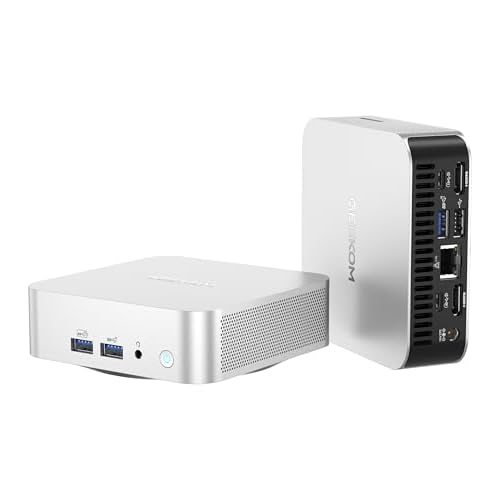 GEEKOM A6 Mini PC with AMD Ryzen 7 6800H, 16GB DDR5 RAM 512GB M.2 NVMe SSD, Radeon 680M, Compact Aluminium Design Windows 11 Desktop Computer for Home/Business, USB4/8K UHD/Wi-Fi 6E/BT 5.2/S