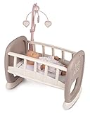 Muñeco no incluido Smoby - Baby Nurse Cuna Mecedora Para Muñecos de hasta 42cm, Móvil Encima de la Cuna (7600220372)
