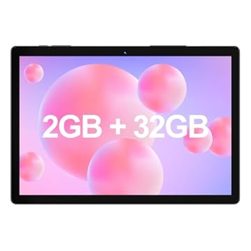 SAIWAN M10 Tablet Android de 10 Polegadas, 2GB RAM, 32GB ROM, 512GB Expansível, Processador Quad-Core, Bateria de 6000mAh, Tela IPS HD 1280x800, Câmera Dupla, WiFi, Bluetooth, Preto