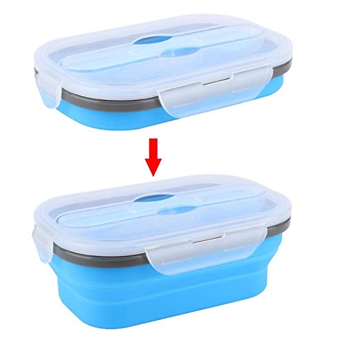 Lunchbox, draagbare opvouwbare opslagcontainer van 800 ml voor buiten voor picknick voor op reis(blauw) - Image 5