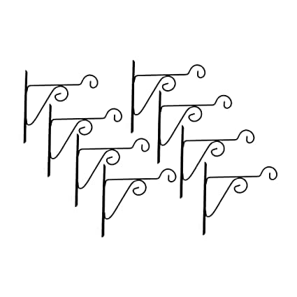 VINAMRA28 - Metal Black Color Wall Brackets - Metal Hanging Hooks, Holder for Indoor Outdoor Planters Flower Pot (Set of 8)-image-47