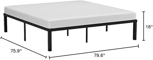 Miniatura 11 de Plataforma de metal, marco para cama Zinus Quick Lock 16 pulgadas, base para cama, no necesita caja de resortes, Acero, Negro