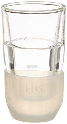 Host Old Fashioned Cooling Whiskey, Clear Silicone Band 2, 3 oz, Freeze Shot Glasses - Set of 2 (1743)
