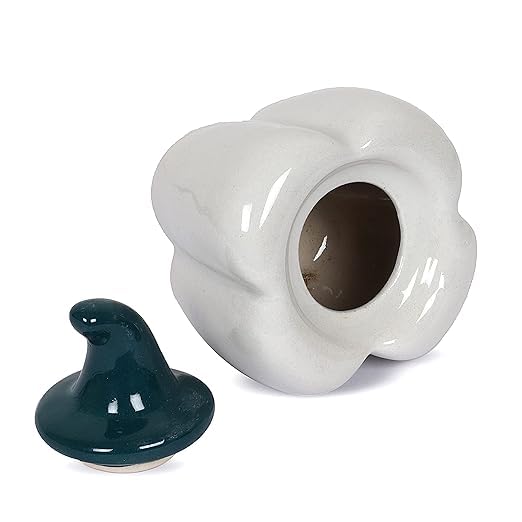Image of QIMACPLUS Ceramic Capsicum Decorative Pickle Jar Food Storage Jar Multipurpose aachar, masala Jar For kitchen and Dining table 500 ML set of 1 (White)