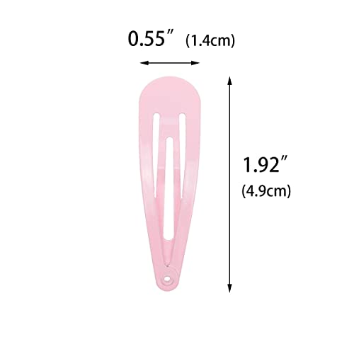 40 Counts Pink Color Metal Snap Hair Clips 2 Inch Barrettes For Women Accessories #TOP1