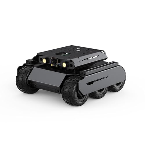 TUOPUONE UGV Rover Open-Source 6 Wheels 4WD AI Robot Compatible with Raspberry Pi 4B / Raspberry Pi 5 Dual Controllers All-Metal Body Computer Vision with RPi5?Without Pan-Tilt Module