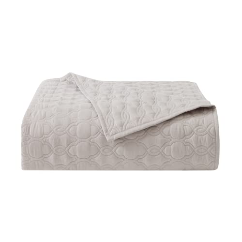 Bourina Embroidery Quilt Set Coverlet Set 3-Piece Microfiber Bedspread Included 2 Shams And 1 Quilt,Queen Size 90" X 92" Beige #TOP4