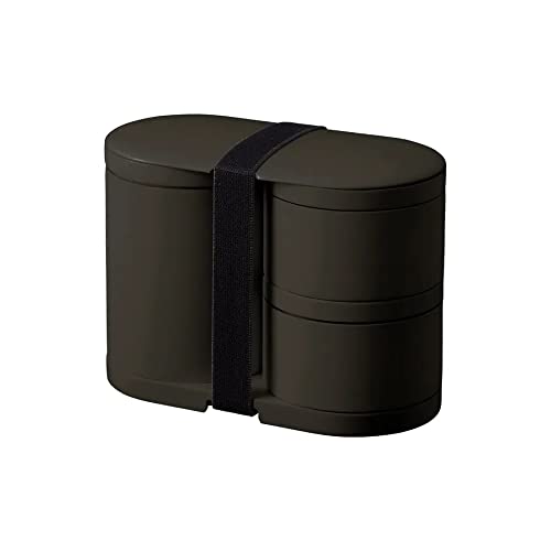 MOTTERU モッテル サーモ お弁当箱 箸付き (チャコールブラック) | 1段 2段 保冷 保温 レンジ対応 男性 女性 ランチボックス おしゃれ シンプル 大容量 黒 クロ くろ