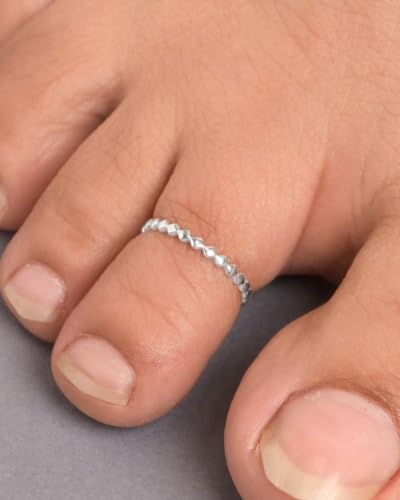 Image of Clara 925 Sterling Silver Size Adjustable Toe Rings Pair Gift for Women