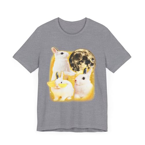 T-shirt graphique unisexe Three Rabbits Moon vêtement grand confort 3XL bruyère