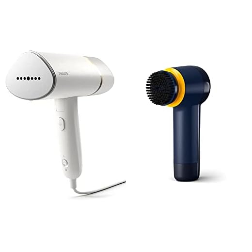 Philips Dampfglätter-Set - Dampfglätter STH3020/10, faltbar inkl. Aufbewahrungstasche + Sneaker Cleaner GCA1000/60 inkl. 4x AA Batterien, 3 Bürstenaufsätze
