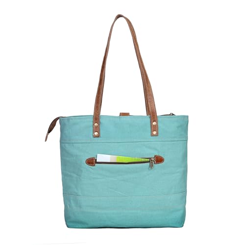 Image of CREATIVE LEATHER ART La Couspaude Upcycled Canvas Tote Bag for Women