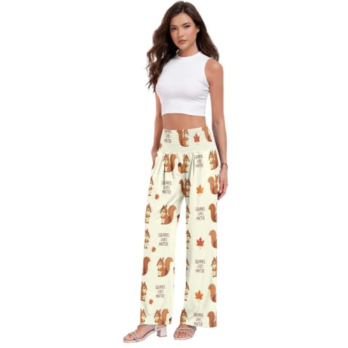 Pantalon large pour femme FRODOTGV à motif écureuil et gland