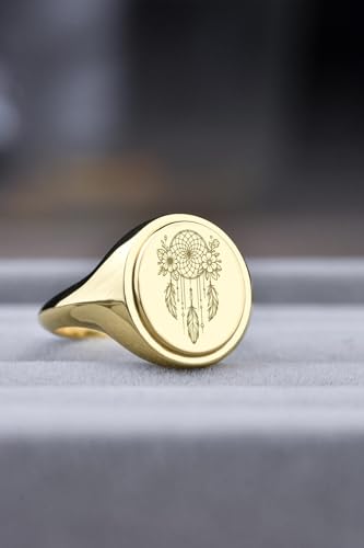 Bague attrape-rêves argent 925 idée cadeau chevalière or - 4