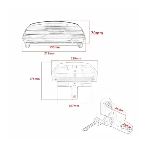 Feu stop moto LED anti-vibration pour garde-boue de Softail et Dyna 2006+ - 7