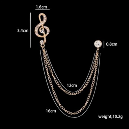 Image of 2PCS Crystal Hanging Chain Brooch Suit Pin for Men Women Vintage Crown Cross Star Diamond Broochs Gold and Silver Wedding Brooch for Clothes Dress Hats Bags Accessory
