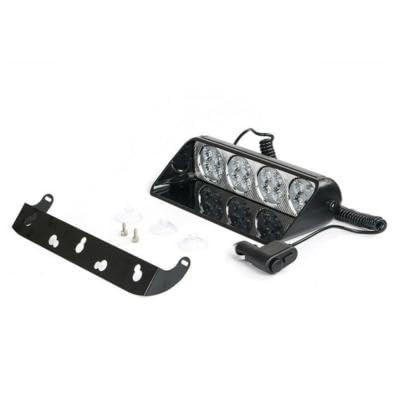 Image of AutoBizarre 12V Car Dash Emergency Warning Strobe Red Blue Flasher Windshield Sucker LED light With Multiple Flashing Modes For All Cars, Emergency Vehicles, etc. (16 LED Red Blue)