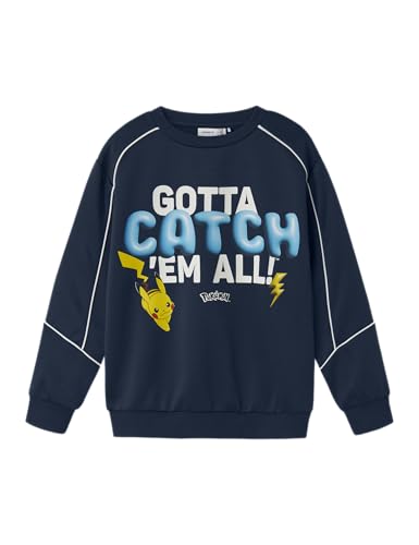 NAME IT Nkmsidney Pokemon Nreg Poly Sweat Sky, Insignia Blue, 134-140