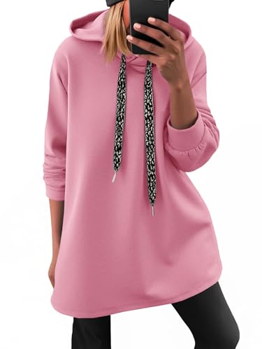 Sweat à capuche oversize Fisoew en polaire chaude et manches longues pour femme