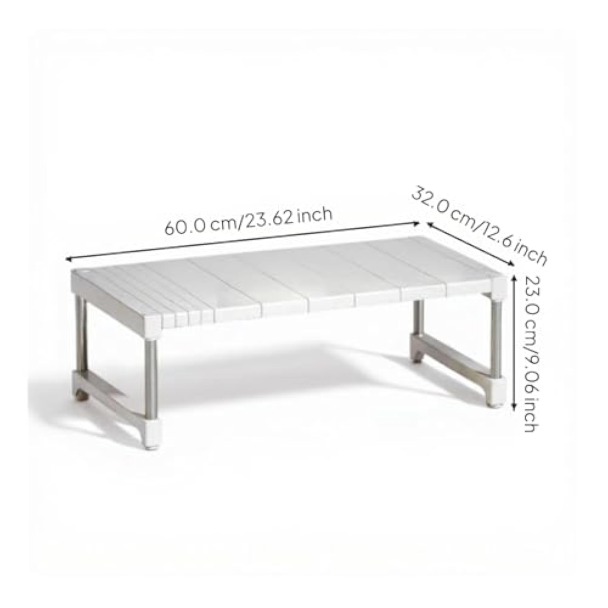 Expandable Cabinet Shelf Organizer, Stackable Under Sink Rack, Adjustable Kitchen Storage W32 L52-60 H23Cm