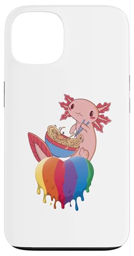 Carcasa para iPhone 13 Axolotl LGBT Fideos Axolotl Orgullo Gay Bandera Arco Iris