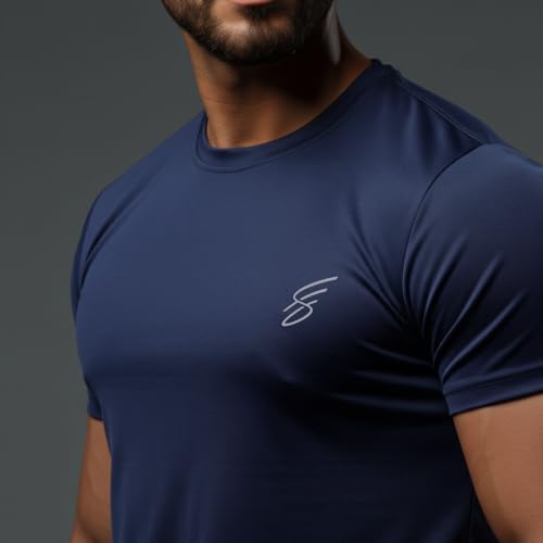 Image of Round Neck Moisture Absorbing Performance Half Sleeve Slim Fit T-Shirt for Men | Quick Dry Technology | Light Weight & Breathable Fabric | Ideal for Indoor & Outdoor Physical Activity