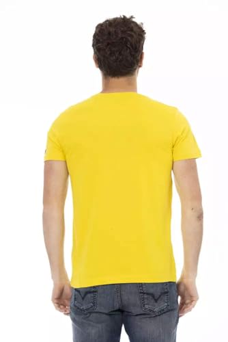 T-shirt en coton jaune pour homme col rond mode été vêtement masculin