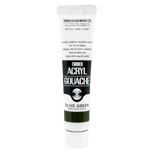 Turner Colour Works Acryl Gouache Artist Acrylic Paint - Single 20 ml Tube - Olive Green