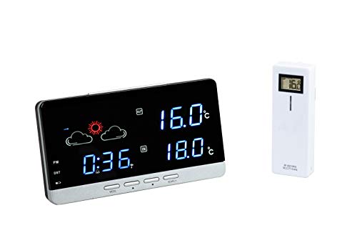 OPTEX - Station météo couleur,Avec prévision météo,Capteur extérieur,Rétro-éclairage,Température,Humidité,Alarme Cover