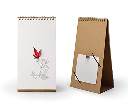 Playable Art Flip Vase - Tabletop Notebook-Styled Vase For Flowers And Art - Change Through 7 Unique Drawings That Fits Your Mood - Designed By Spextrum (Human) #TOP8